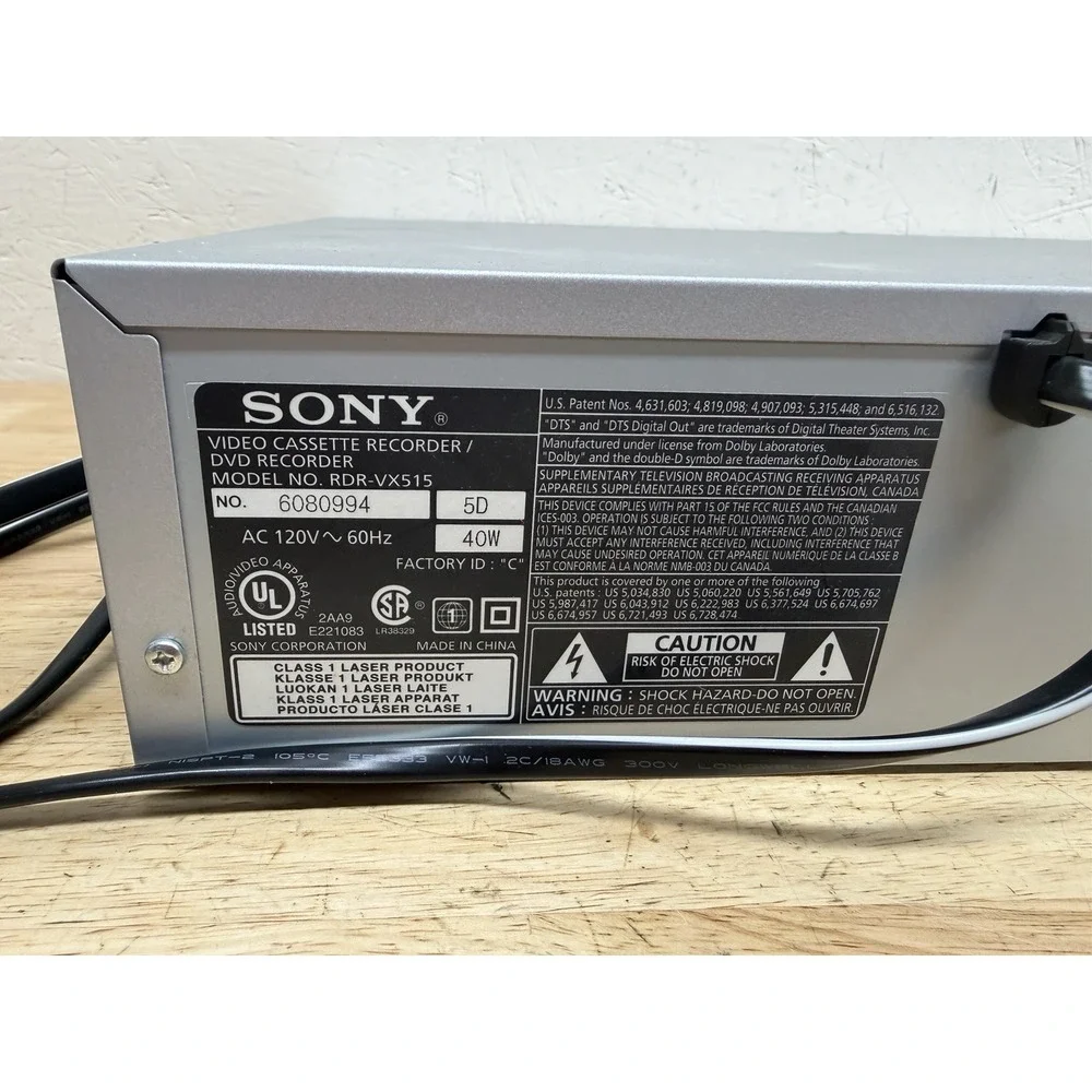Sony RDR-VX515 DVD Recorder VHS VCR Combo Player Fully TESTED Working - w/REMOTE